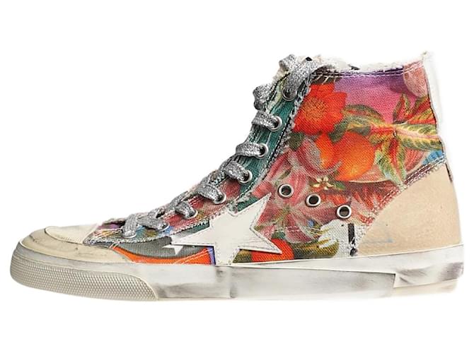 Golden Goose Deluxe Brand Multi distressed lace up fruit trainers - size EU 38 (UK 5) Multiple colors Cloth  ref.1383069